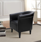 Velmora™ Faux Leather Bucket Accent Chair, Brown