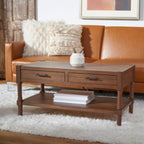 Velmora™ Filbert Solid 2 Drawer Coffee Table, Brown