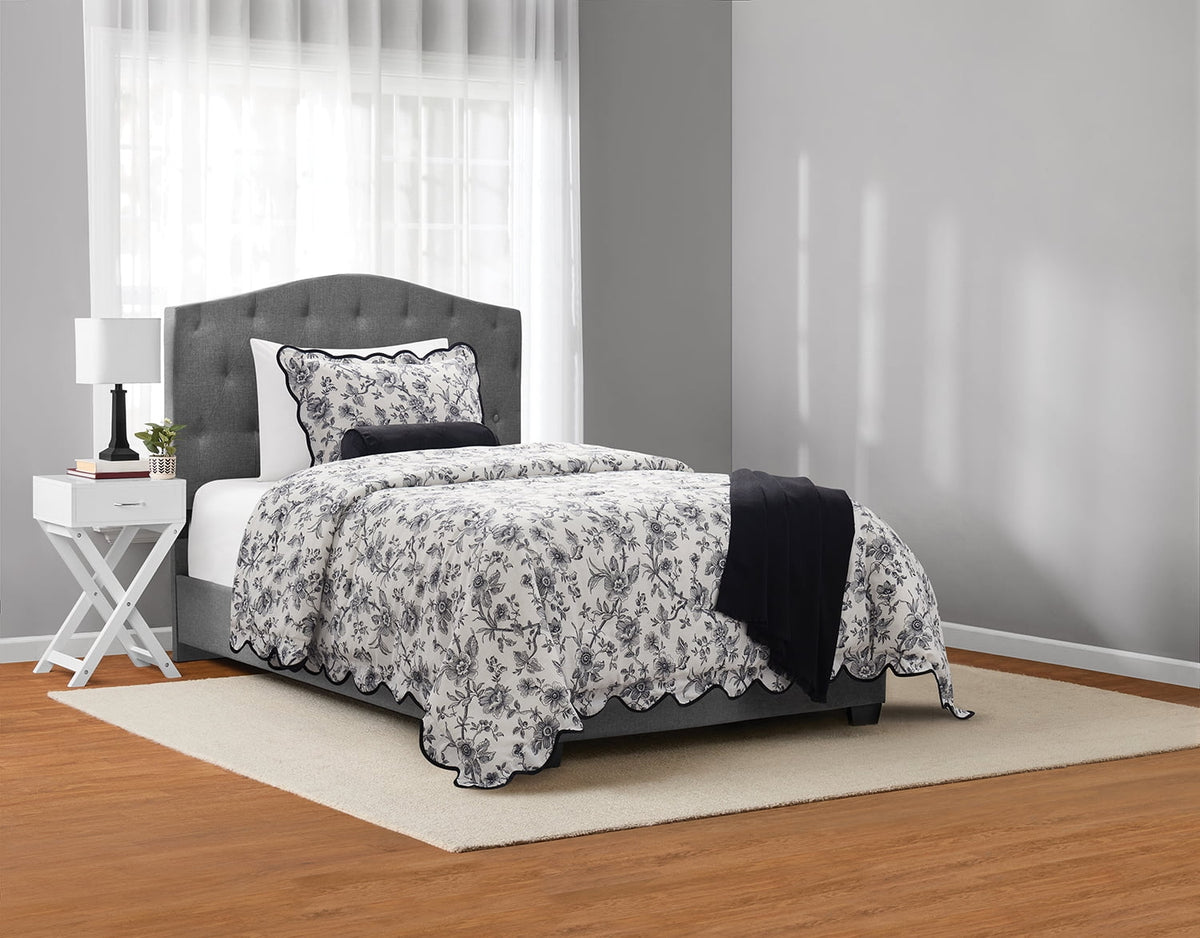 Velmora™ King Comforter Set, 5-Piece, All-Season, Black Cozy Plush