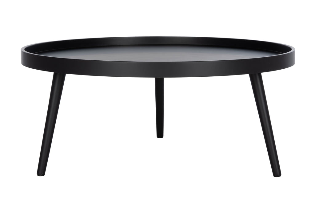 Velmora™ Fritz Modern Round Tray Top Coffee Table, Black