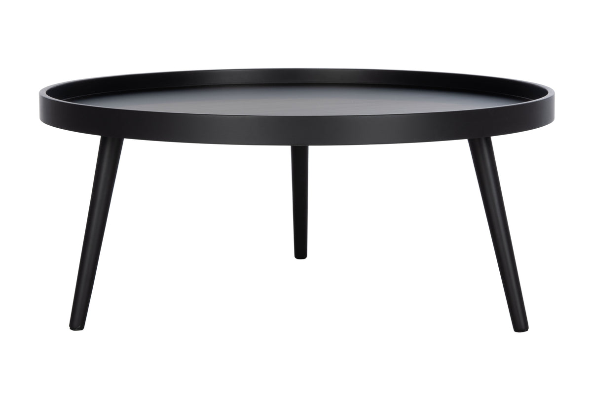 Velmora™ Fritz Modern Round Tray Top Coffee Table, Black
