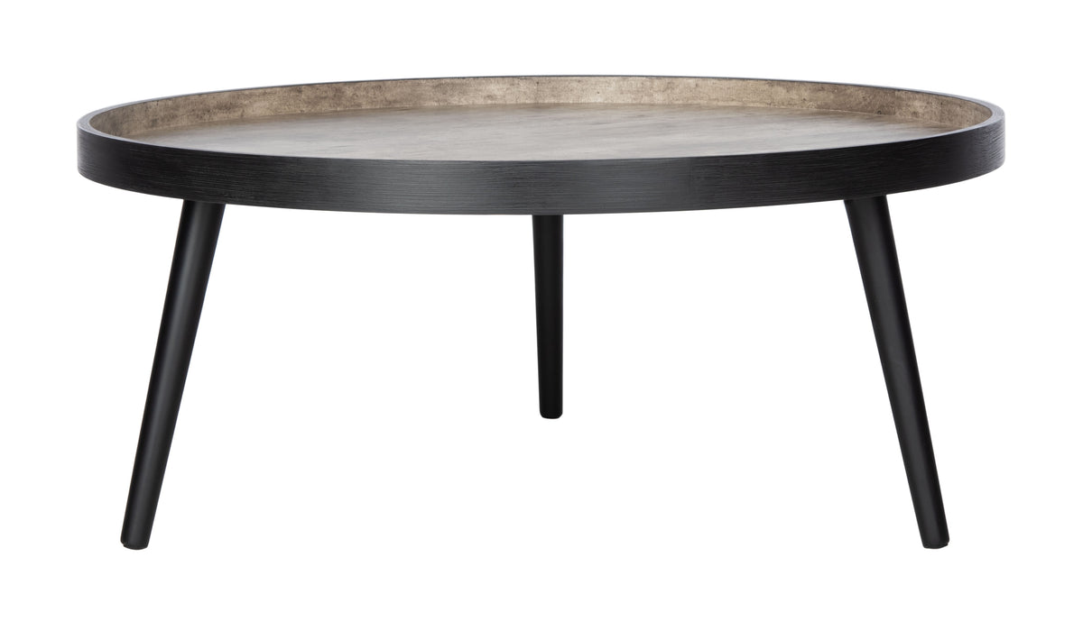Velmora™ Fritz Modern Round Tray Top Coffee Table, Black