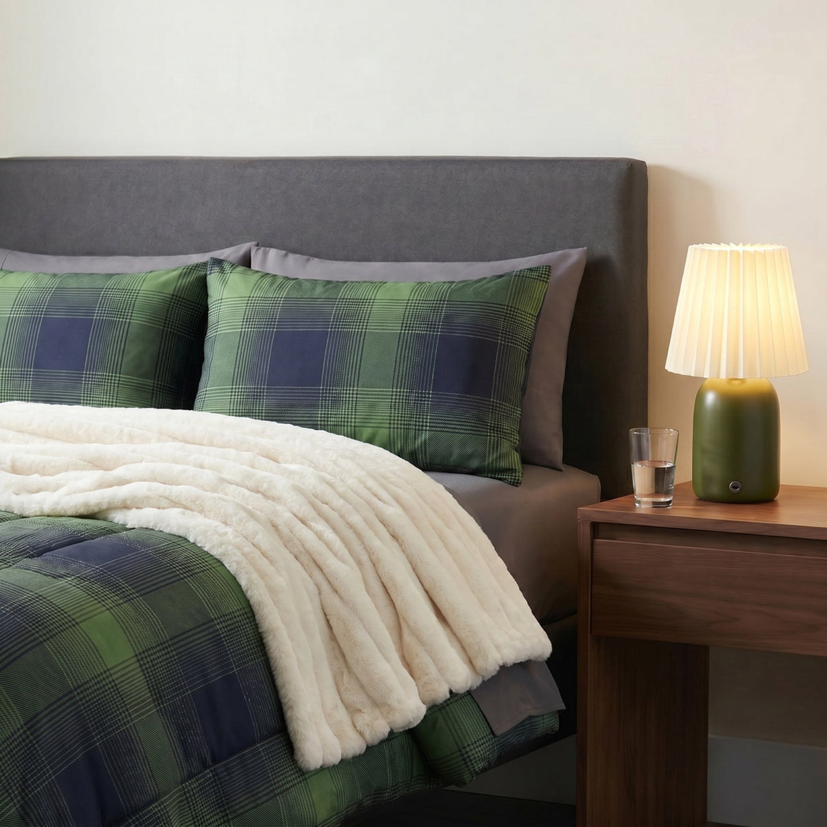 Velmora™ Western Plaid 3-Piece Green Comforter Set, Full/Queen