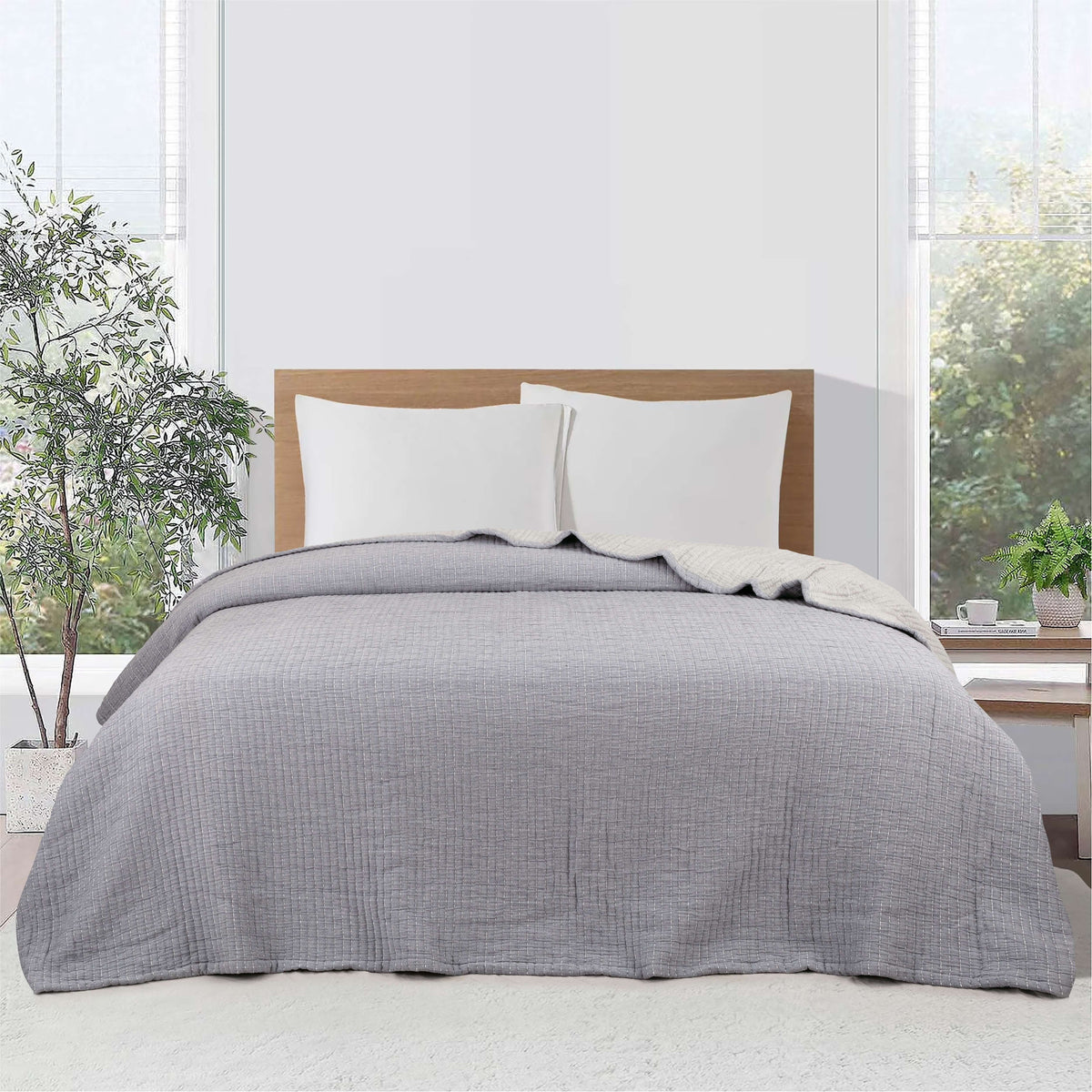 Velmora™ Garment-Washed Matelasse Quilt, King, Reversible, Terracotta Floral