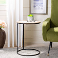Velmora™ Gemma Modern Abstract Agate Corner Side Table, White Marble