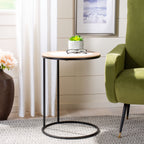 Velmora™ Gemma Modern Abstract Agate Corner Side Table, White Marble