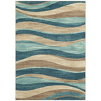Velmora™ Blue Brown Waves Indoor Area Rug, 7 ft x 10 ft
