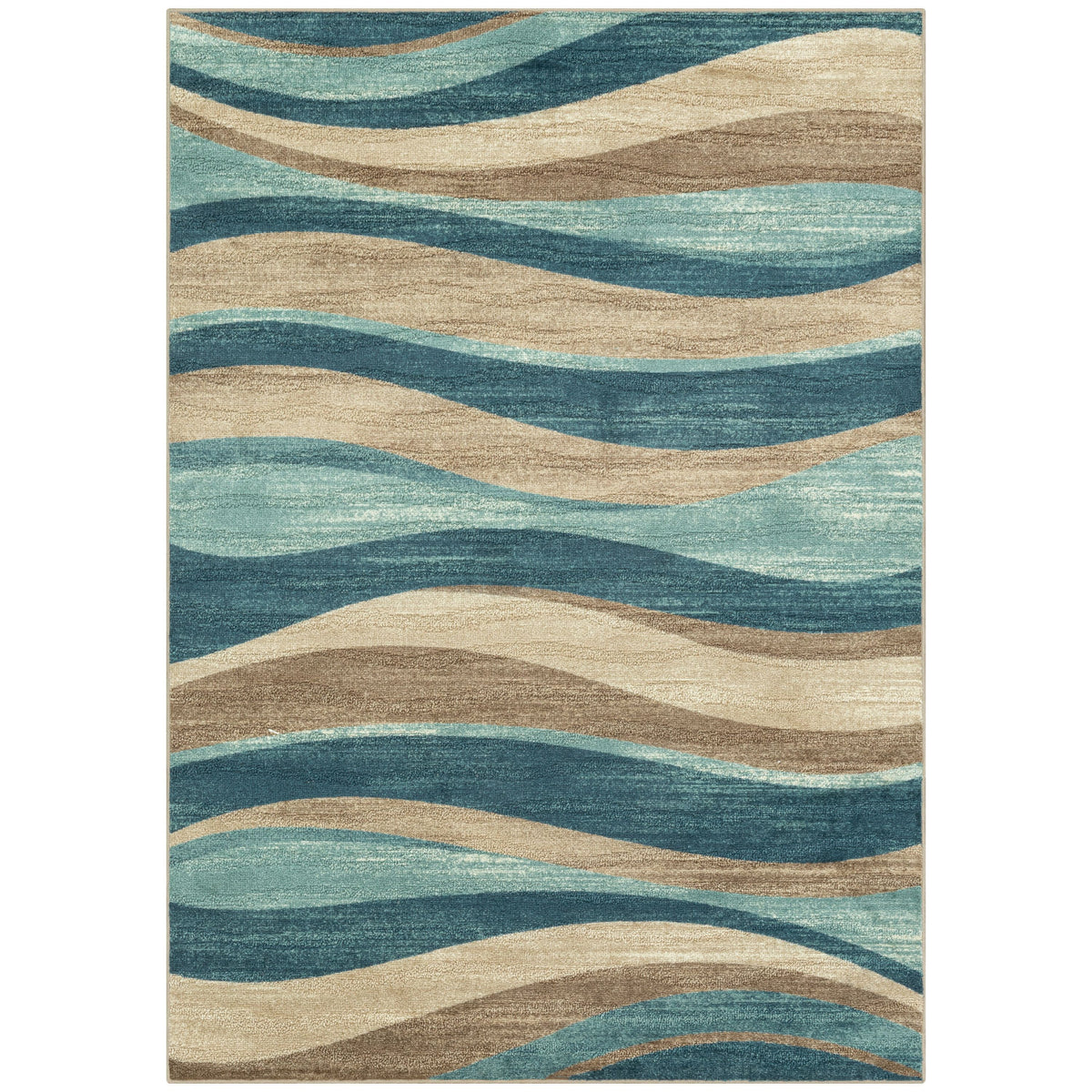 Velmora™ Blue Brown Waves Indoor Area Rug, 7 ft x 10 ft