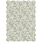Velmora™ Green Floral Faux Fur Scalloped Indoor Area Rug, 4 ft x 5 ft 6 in