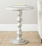 Velmora™ Greta Solid Casual Round Top Accent Table, Silver
