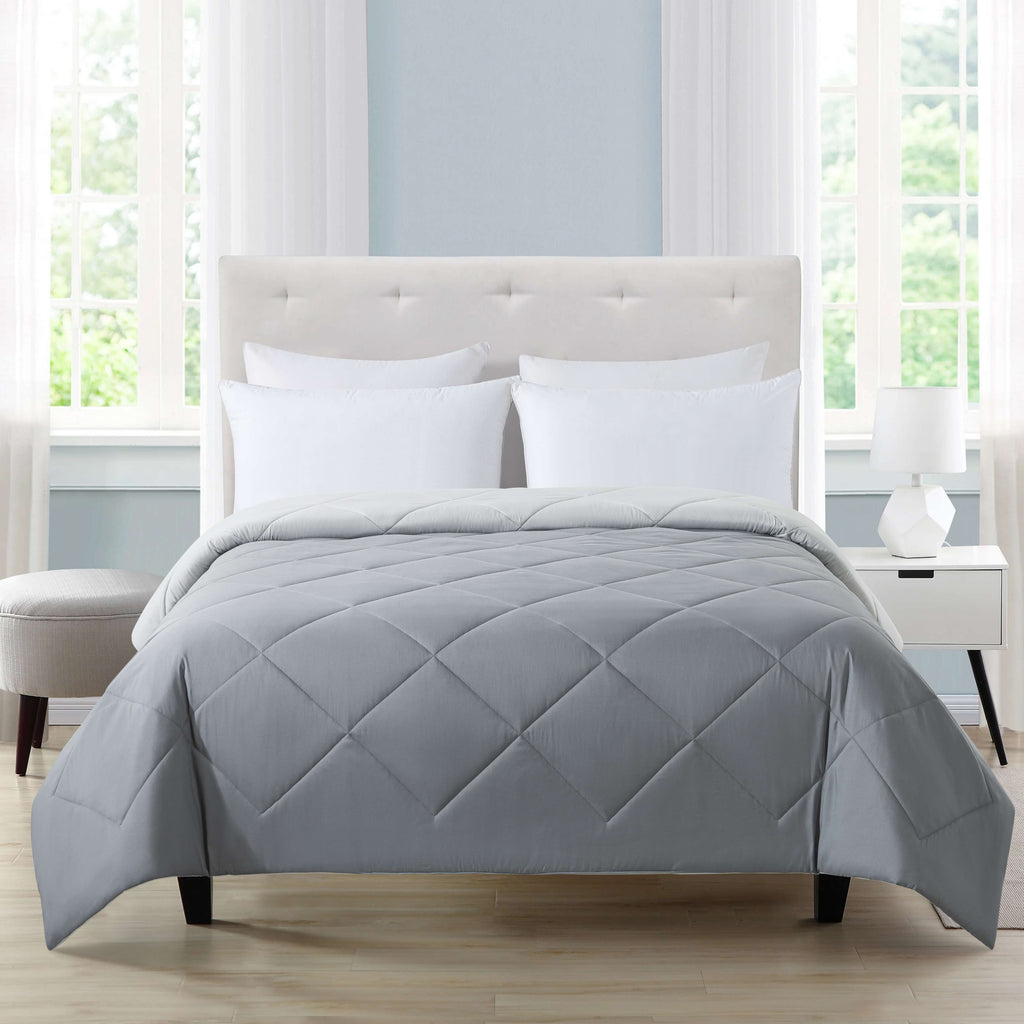 Velmora™ Reversible Microfiber Comforter, Grey, Full/Queen
