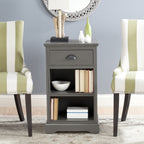 Velmora™ Griffin Solid Casual One Drawer Side Table, Grey