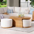 Velmora™ Juliet Outdoor Coffee Table with 2 Ottomans and Patio Cover, Beige