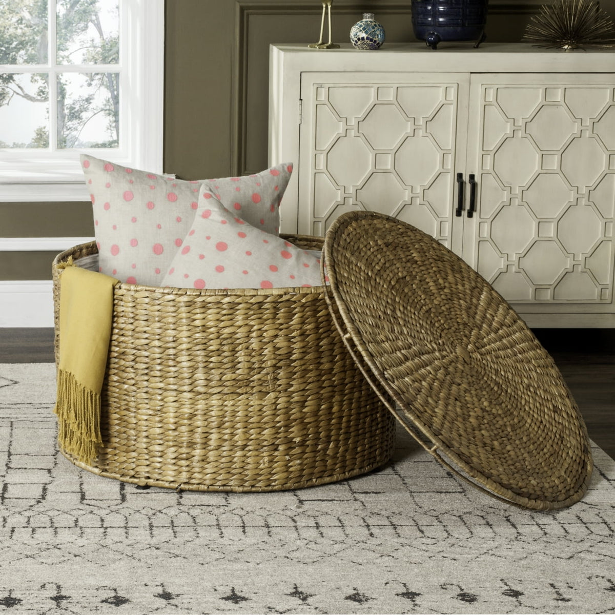 Velmora™ Jesse Wicker Storage Coffee Table Natural