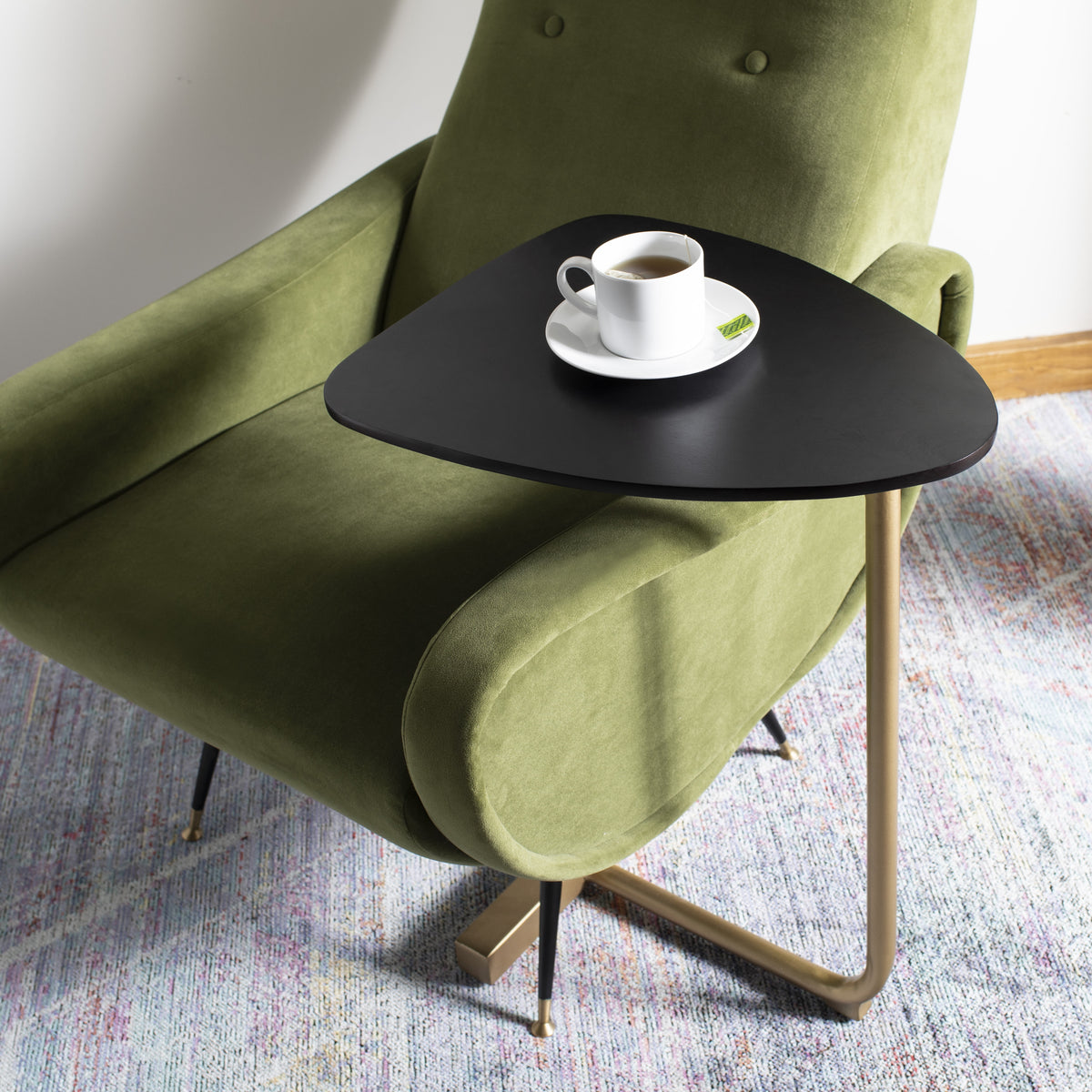 Velmora™ Kaiya Contemporary Glam C-Table, Black/Gold, Black/Gold