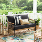 Velmora™ Lilah Outdoor Wicker Loveseat, Black