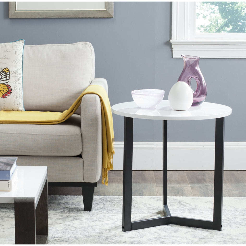 Velmora™ Leonard Mid-Century Modern Wood End Table White / Black