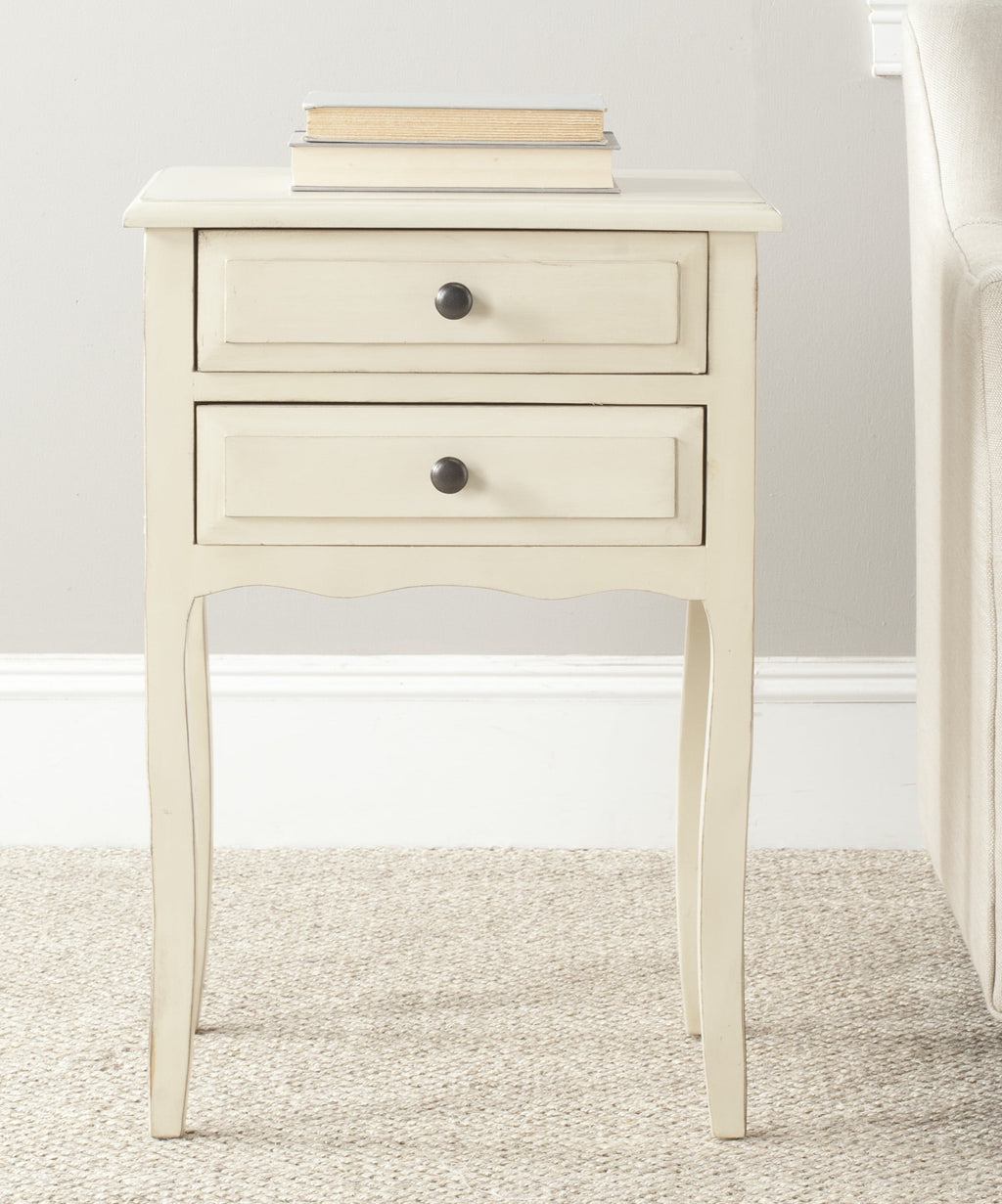 Velmora™ Lori Country Nautical End Table w/ 2 Storage Drawers, French Grey