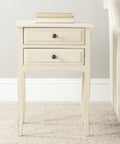 Velmora™ Lori Country Nautical End Table w/ 2 Storage Drawers, French Grey