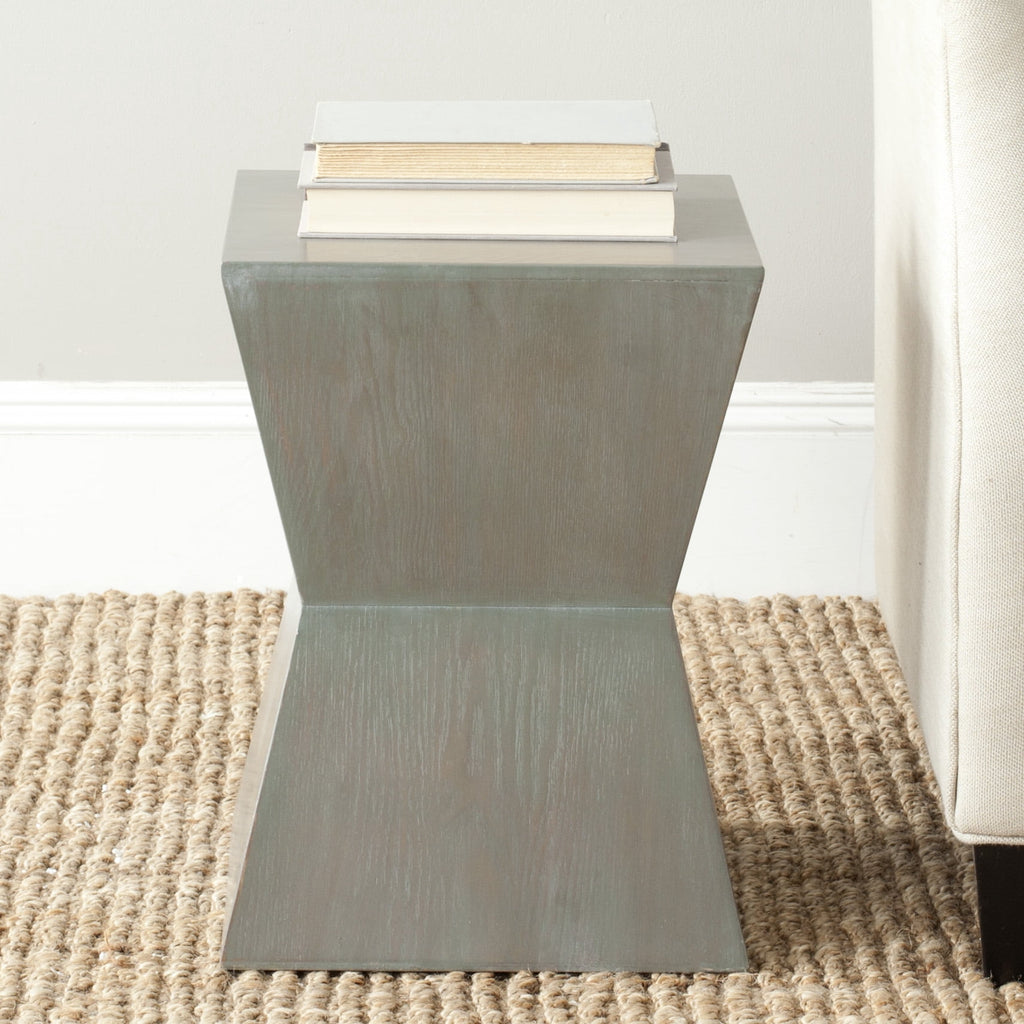 Velmora™ Lotem Solid Curved Square Top Accent Table, French Grey