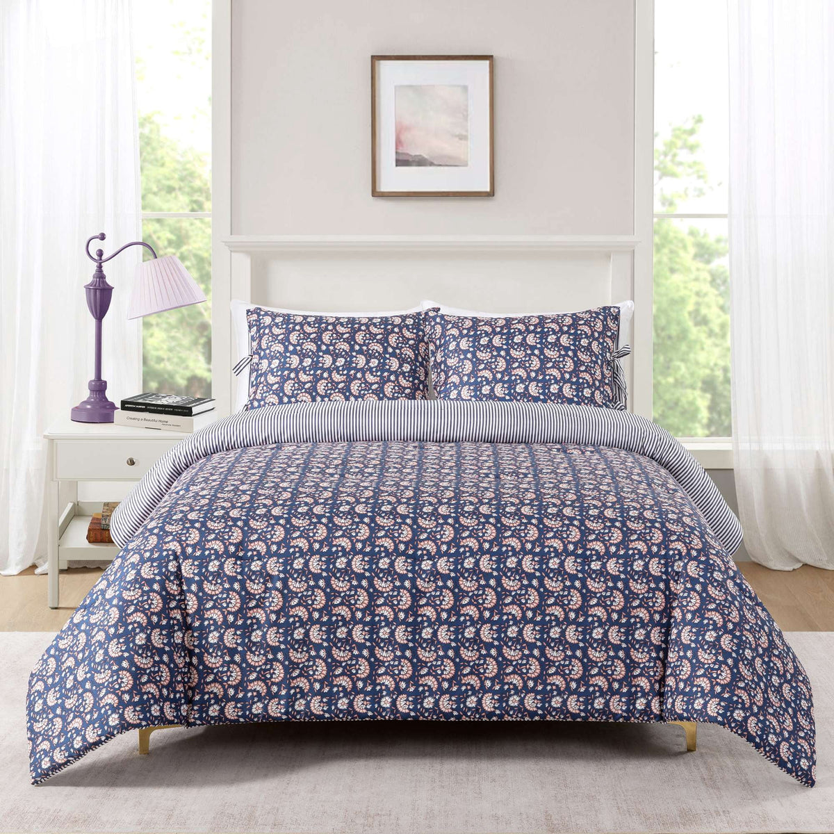Velmora™ Full/Queen Comforter Set, All-Season, 3-Piece, Pink