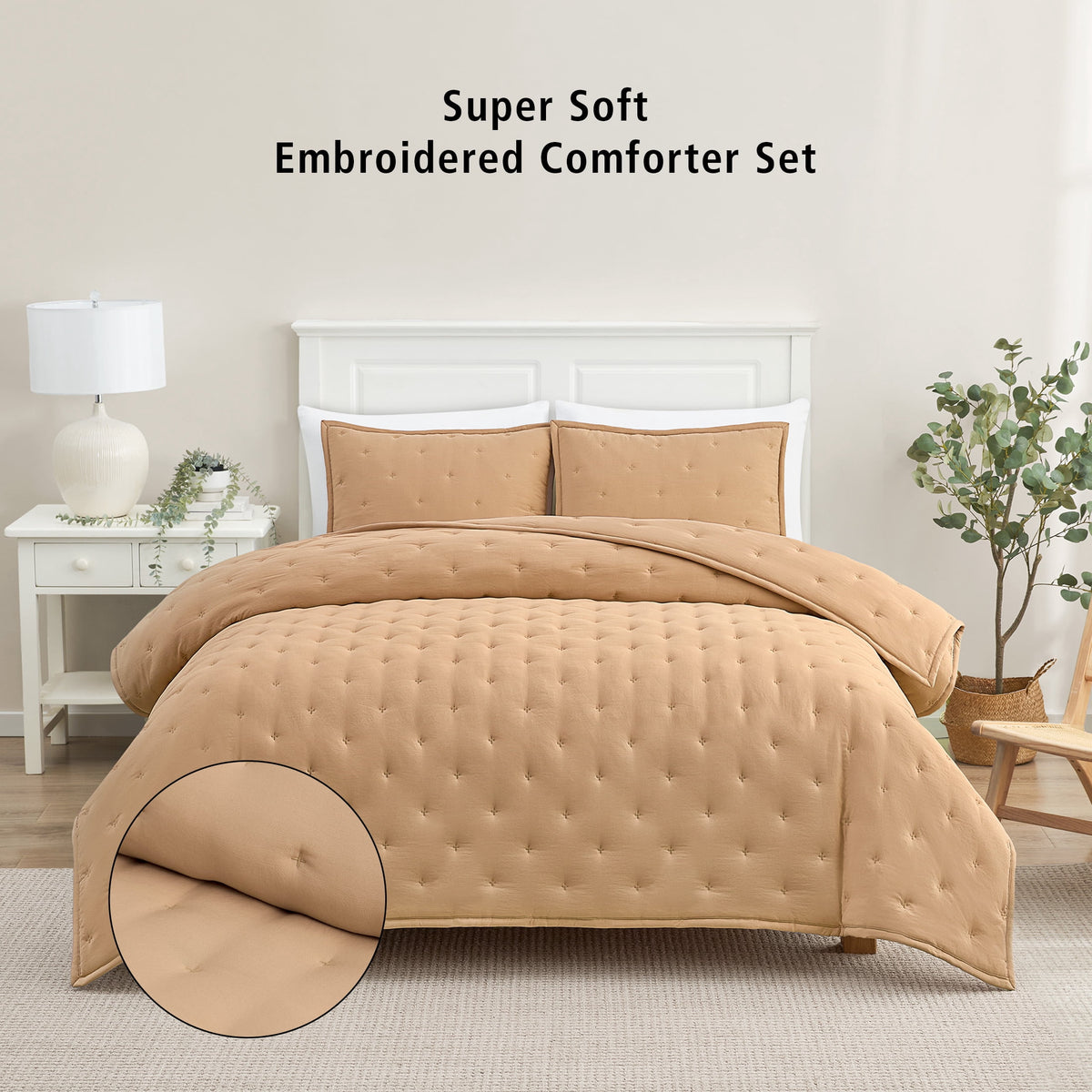 Velmora™ Full/Queen Comforter Set, All-Season, 3-Piece, Pink