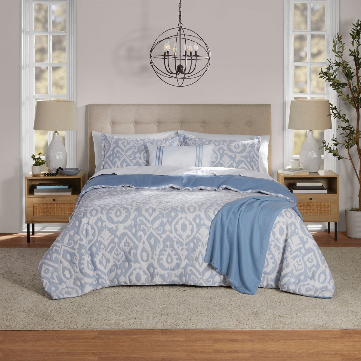 Velmora™ King Comforter Set, 5-Piece, All-Season, Black Cozy Plush