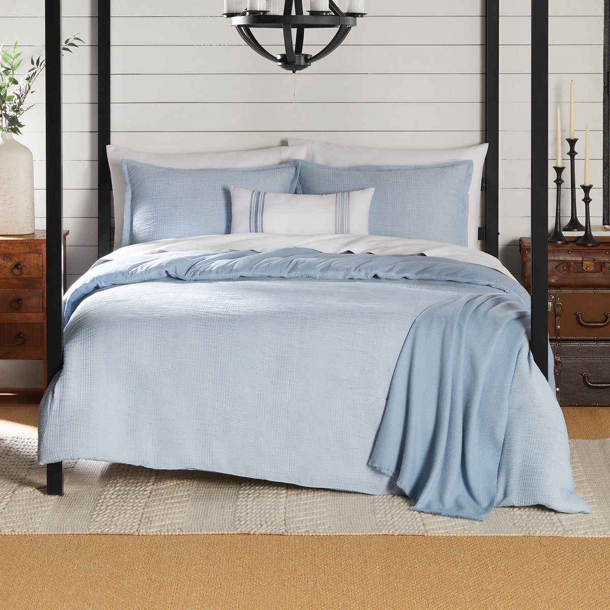 Velmora™ King Comforter Set, 5-Piece, All-Season, Black Cozy Plush