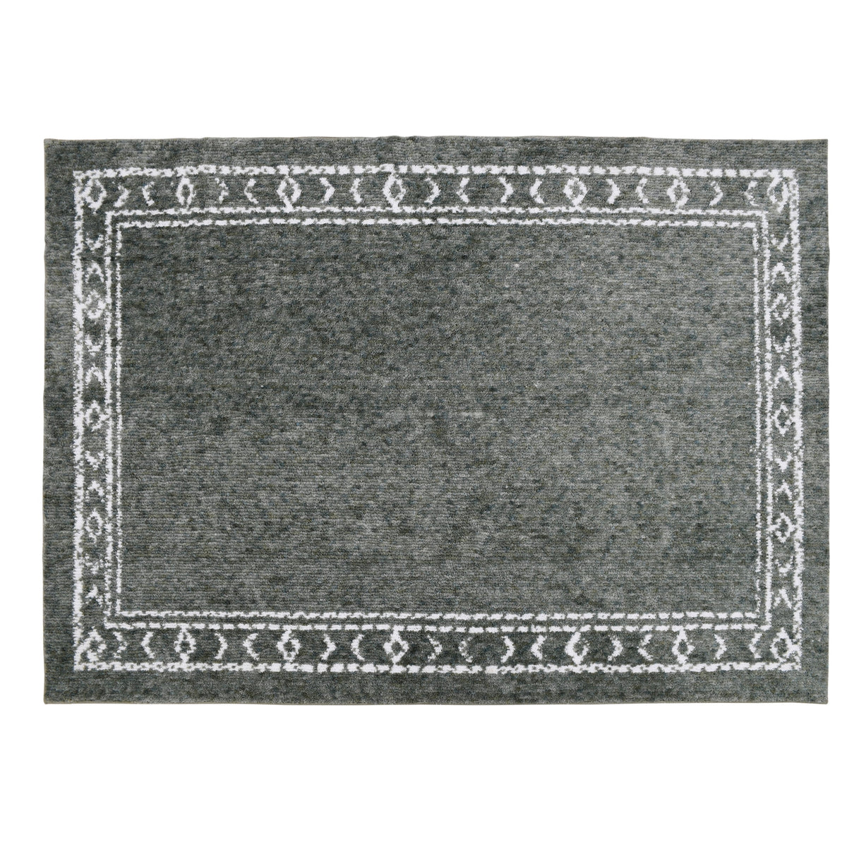 Velmora™ Green Bordered Tufted Washable Area Rug, 5 ft x 7 ft