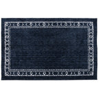 Velmora™ Washed Indigo Bordered Tufted Washable Area Rug, 5 ft x 7 ft