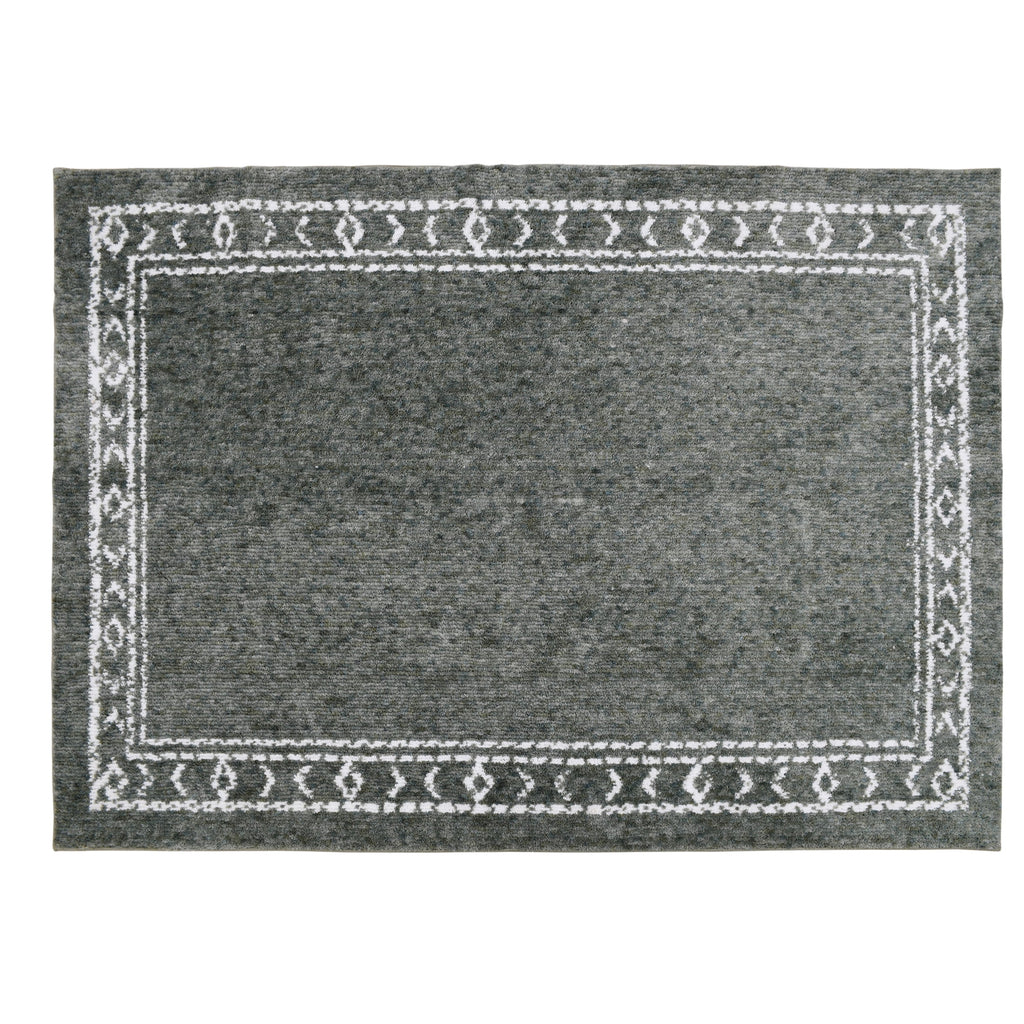Velmora™ Green Bordered Tufted Washable Area Rug, 8 ft x 10 ft