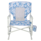 Velmora™ Low Sitting Beach Rocking Chair, Palm Print, Blue