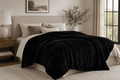 Velmora™ Super Soft Plush Bed Blanket, Dark Blue, Full/Queen Size, 90 x 90 in
