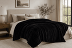 Velmora™ Super Soft Plush Bed Blanket, Dark Blue, Full/Queen Size, 90 x 90 in