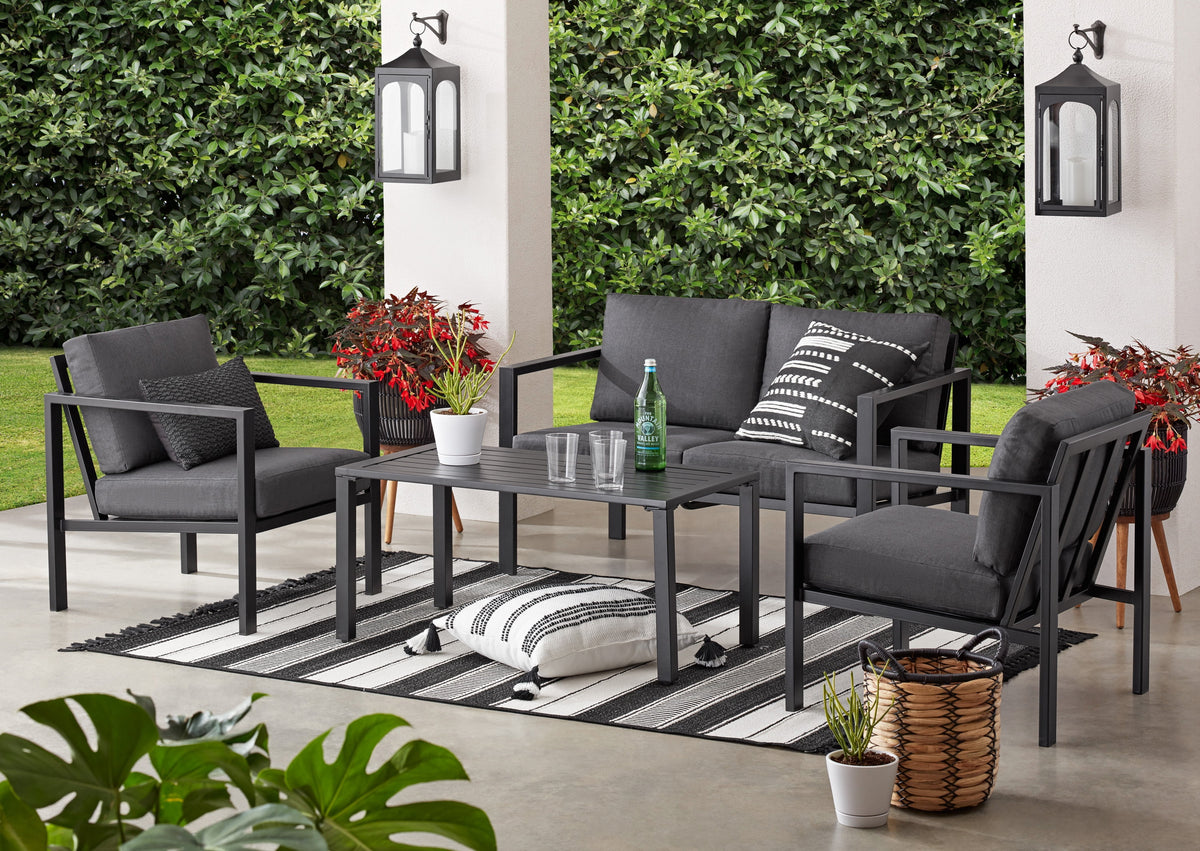 Velmora™ Dashwood Outdoor Patio Conversation Set, 4-Piece, Seats 4, Gray