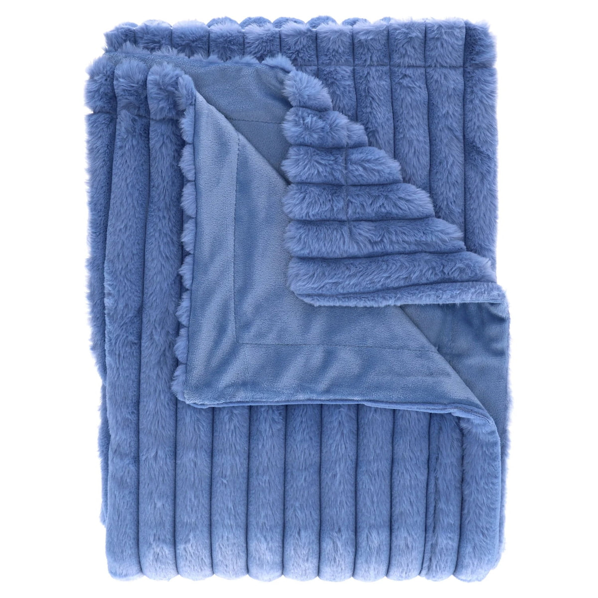 Velmora™ Vanilla Dream Channel Faux Fur Blanket, King, 102" x 90"