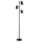Velmora™ LED Floor Lamp, 62.2 in Height, 3 Adjustable Lights, Matte Black Finish, 1-Pack
