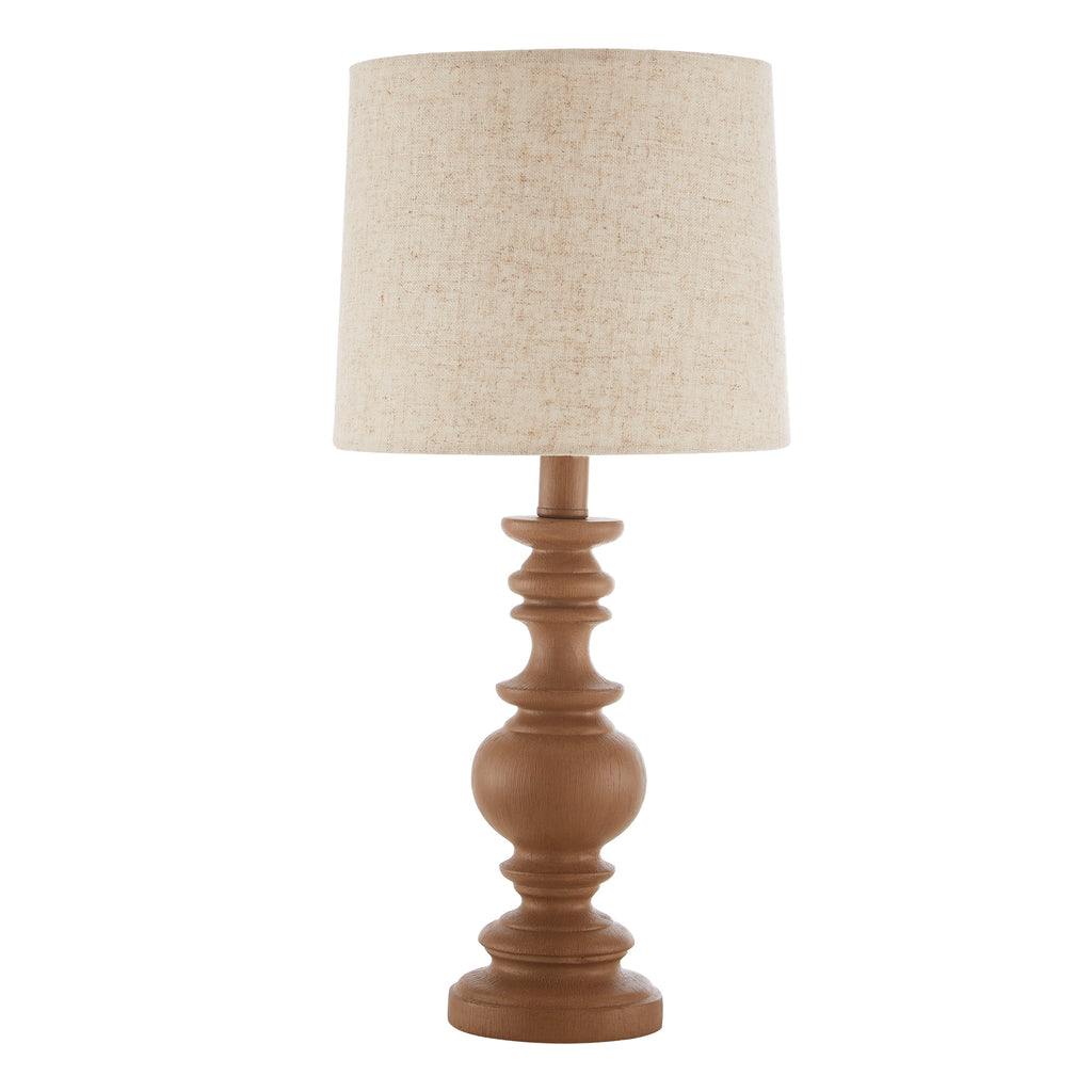 Velmora™ Resin Table Lamp with Linen Shade, Brown, 18.75 in