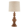 Velmora™ Resin Table Lamp with Linen Shade, Brown, 18.75 in