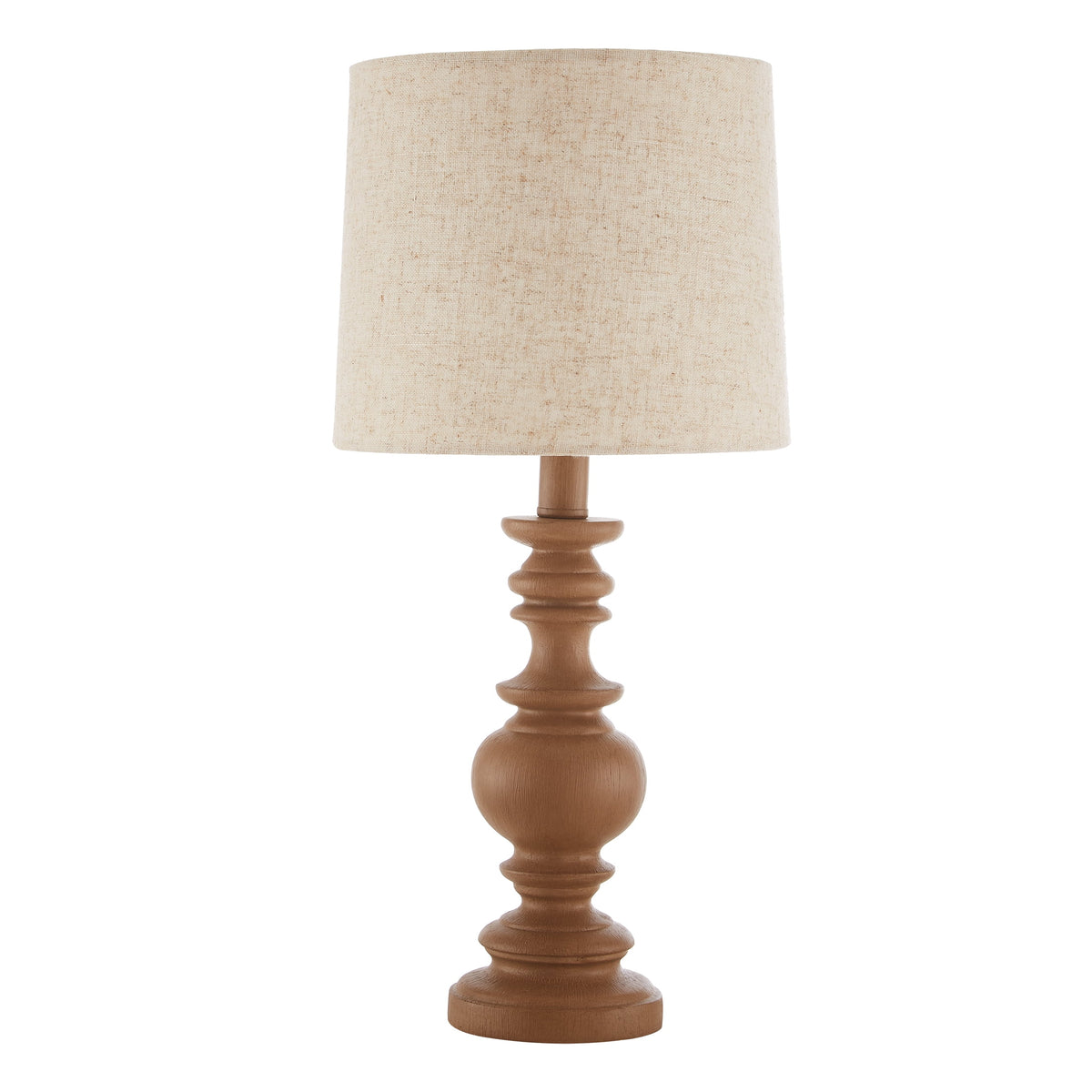 Velmora™ Resin Table Lamp with Linen Shade, Brown, 18.75 in