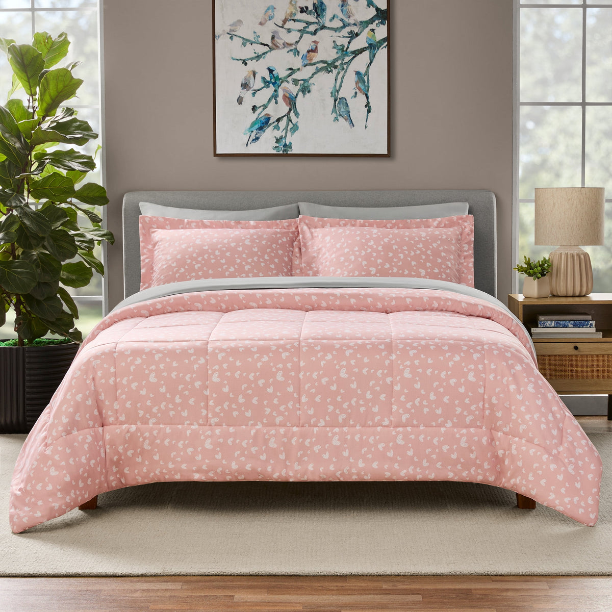 Velmora™ Bed in a Bag Bedding Set, 7 Piece, King, Beige Stripe