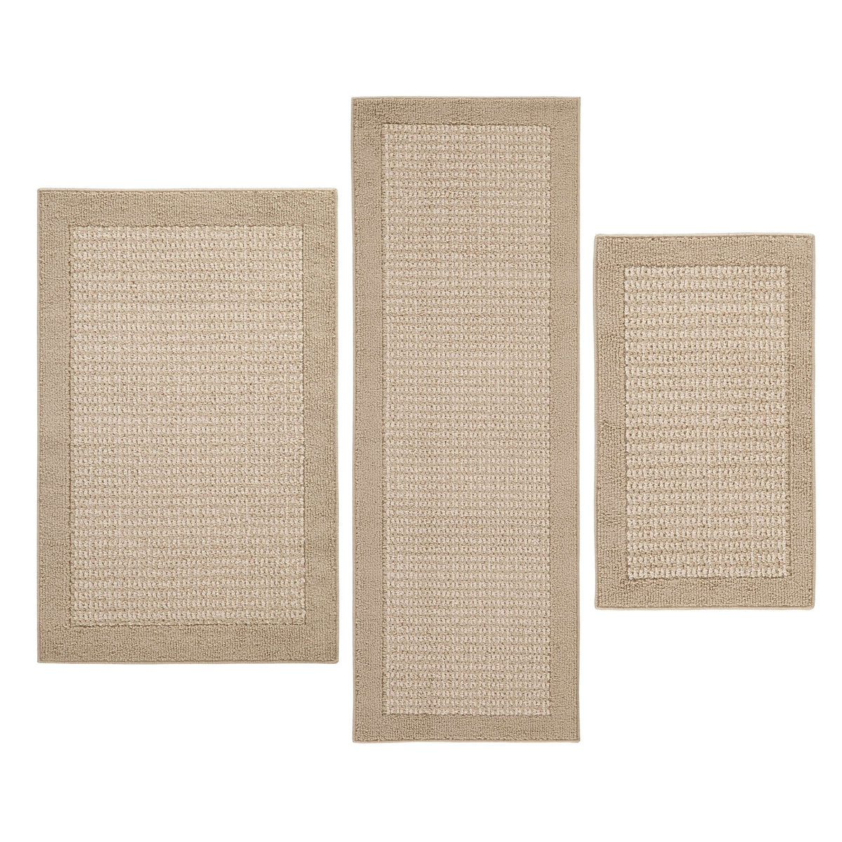 Velmora™ Machine Washable Faux Sisal Black Border Indoor Accent Rug Set, 3-Piece Set