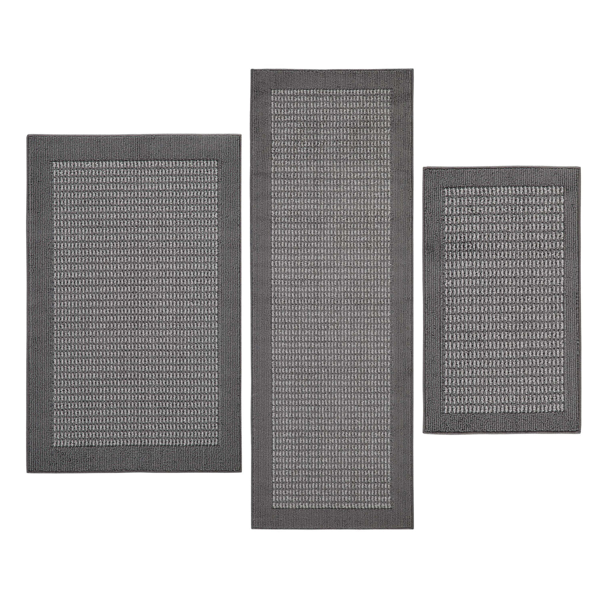 Velmora™ Machine Washable Faux Sisal Black Border Indoor Accent Rug Set, 3-Piece Set