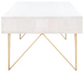 Velmora™ Marigold Mid-Century Coffee Table with Drawer, White/Silver
