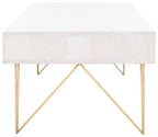 Velmora™ Marigold Mid-Century Coffee Table with Drawer, White/Silver