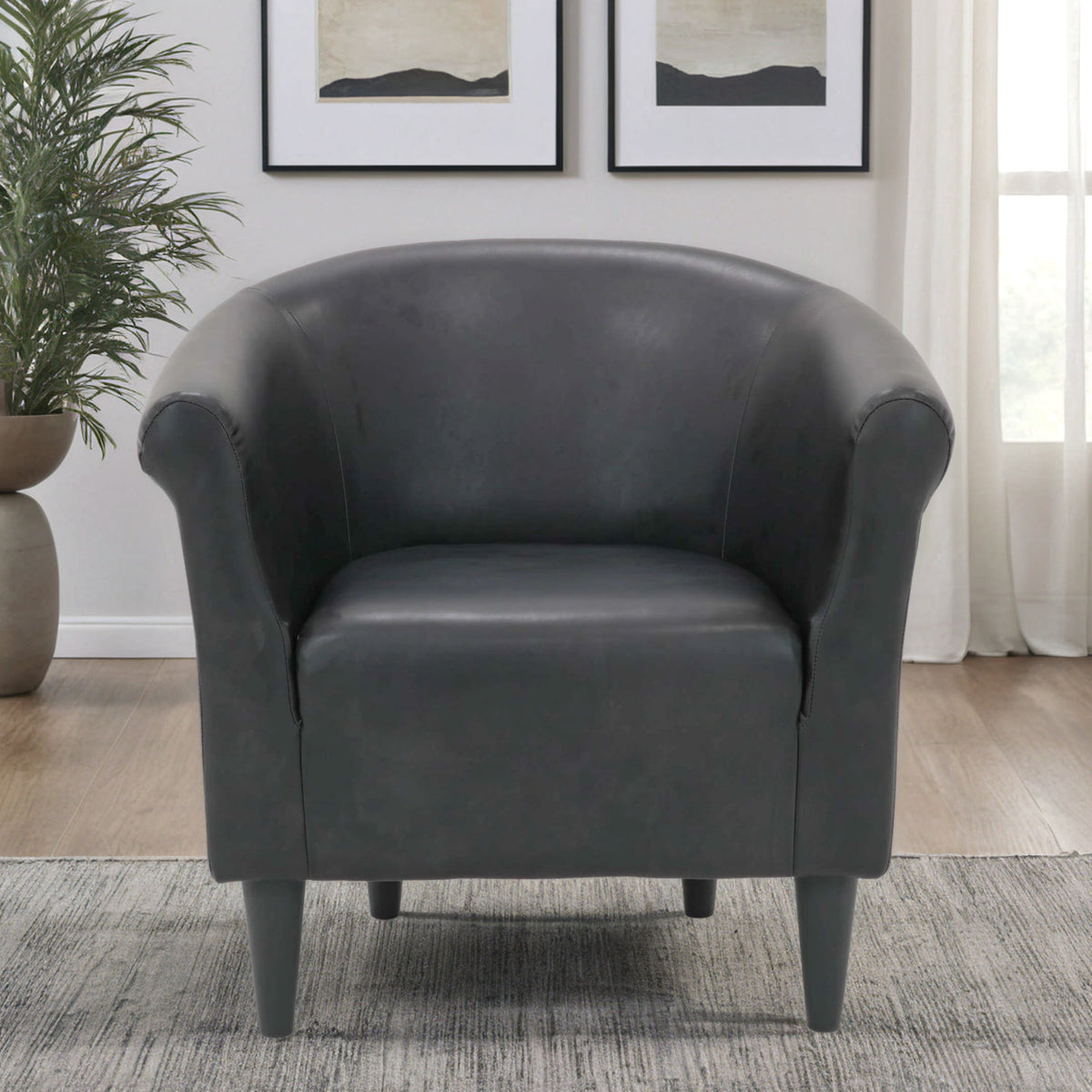 Velmora™ Marlee Barrel Accent Chair, Sedona Black