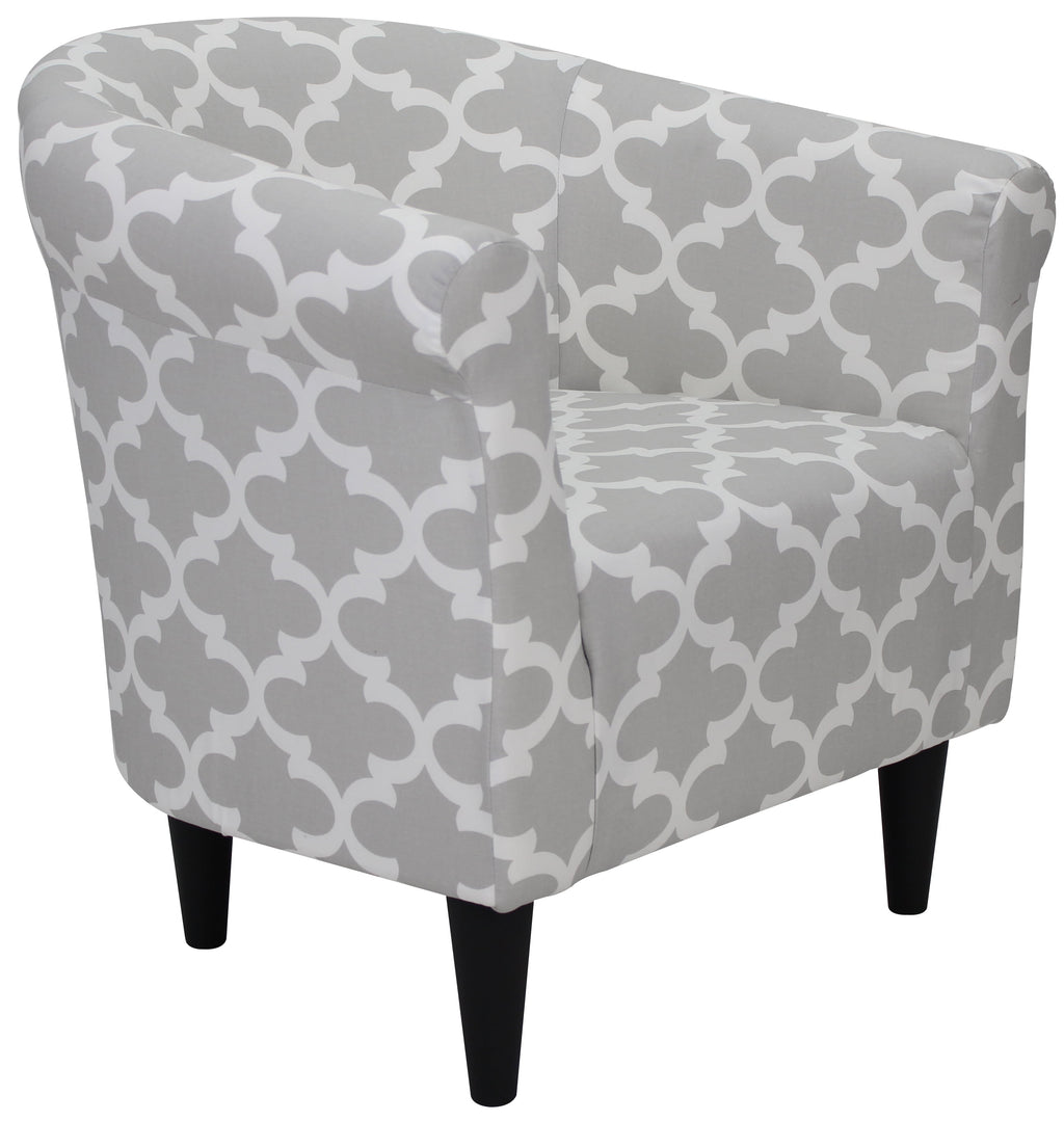 Velmora™ Microfiber Bucket Accent Chair, Fynn Gray