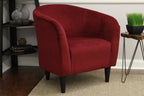 Velmora™ Microfiber Tub Accent Chair, Berry Red