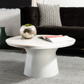 Velmora™ Mila Modern Round Pedestal Coffee Table, White Marble