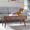 Velmora™ Mozart Mid-Century 2 Drawer Coffee Table, Brown